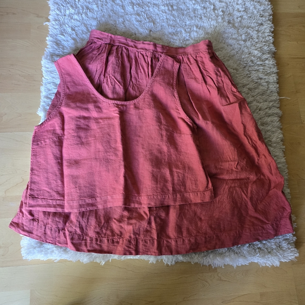 MENIQUE Pink Sleeveless Top‎ and Skirt Set 100% Linen Size XL - Picture 4 of 13